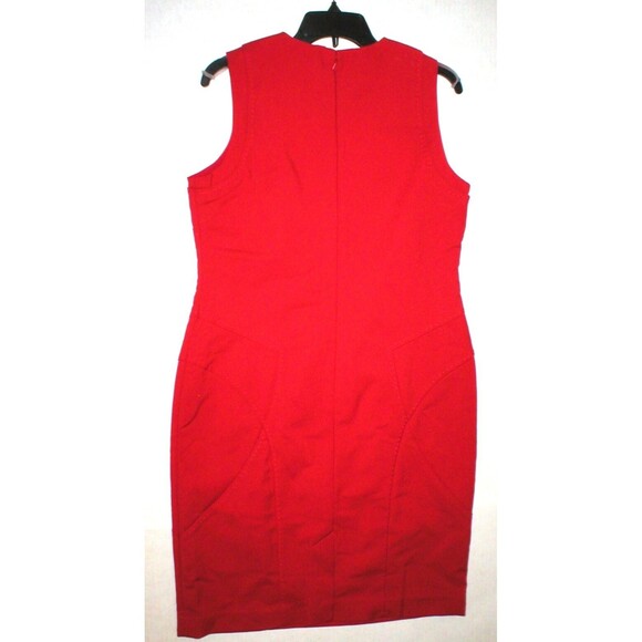 New Womens NWT Designer Paperwhite Collection Red Dress 12 Sheath Seamed Office - Picture 6 of 7